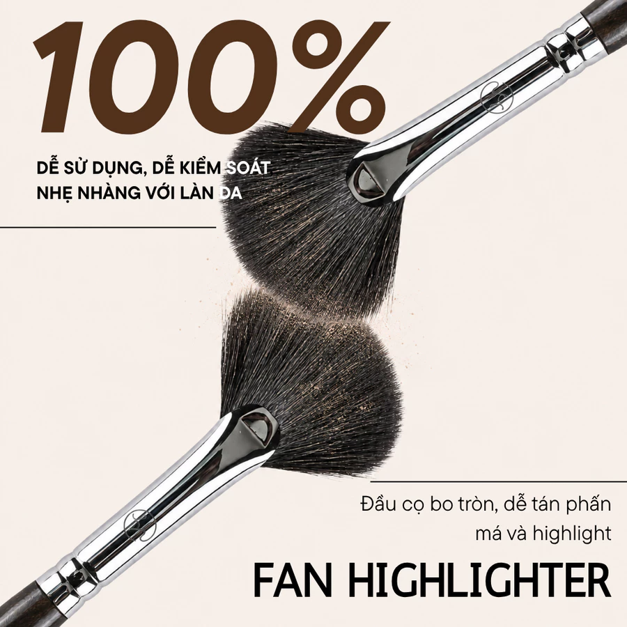 Cọ Highlight Hình Quạt BH Cosmetics Fan Highlighter Brush BH519